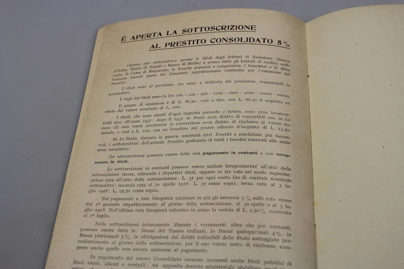 „An die Frauen Italiens“ – Nationalleihgabe – 1918