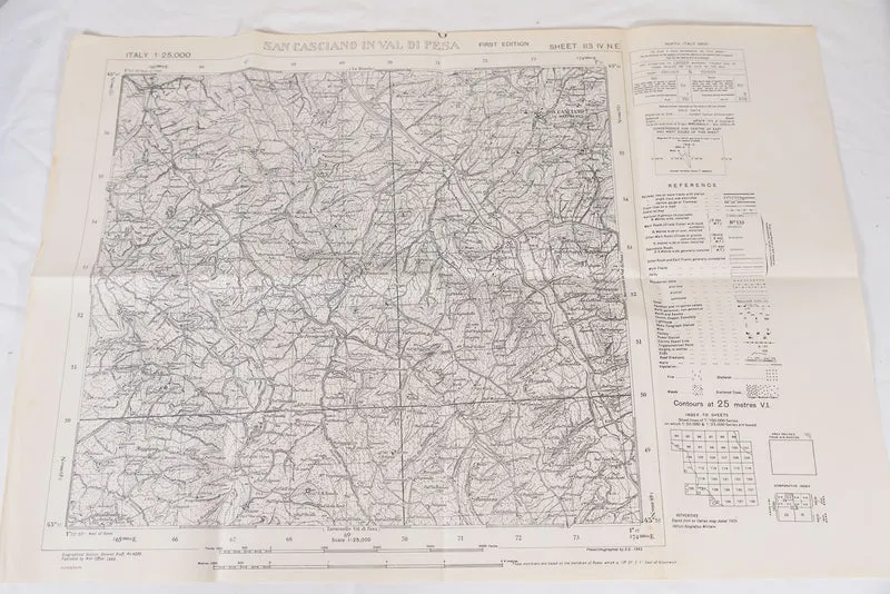 Militärkarte der US-Armee aus dem 2. Weltkrieg – San Casciano Val di Pesa (FI)