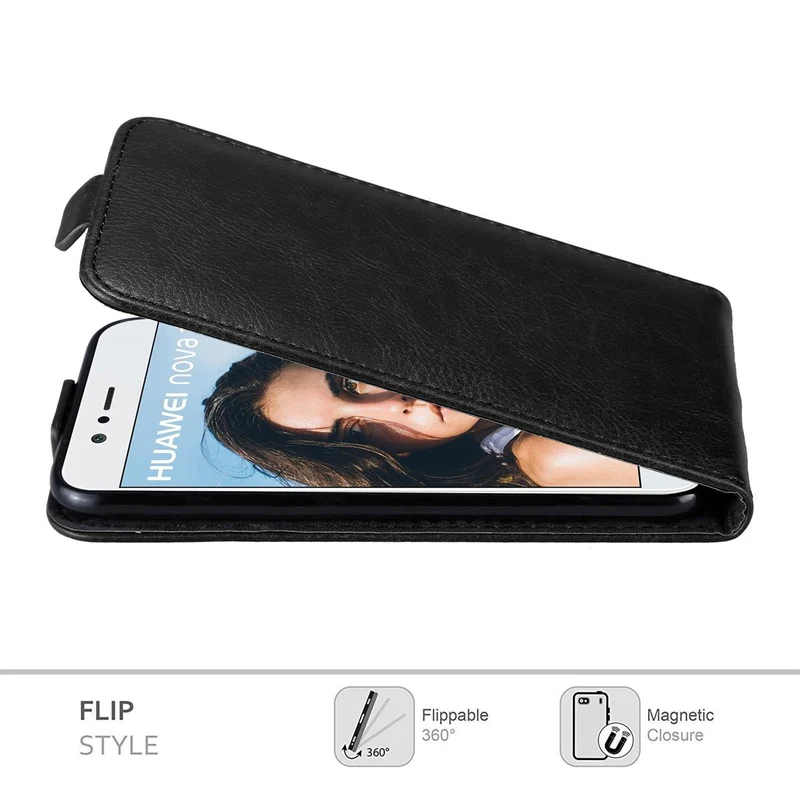Cadorabo Hülle kompatibel mit Huawei NOVA 2 Schutzhülle im Flip Design mit Magnetverschluss