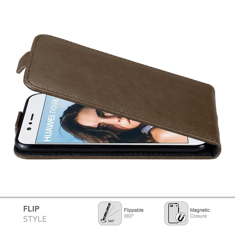 Cadorabo Hülle kompatibel mit Huawei NOVA 2 Schutzhülle im Flip Design mit Magnetverschluss