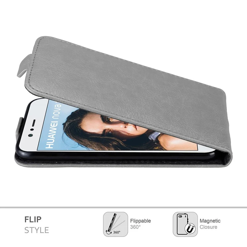 Cadorabo Hülle kompatibel mit Huawei NOVA 2 Schutzhülle im Flip Design mit Magnetverschluss