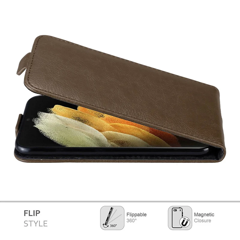 Cadorabo Hülle kompatibel mit Samsung Galaxy S21 ULTRA Schutzhülle im Flip Design mit Magnetverschluss
