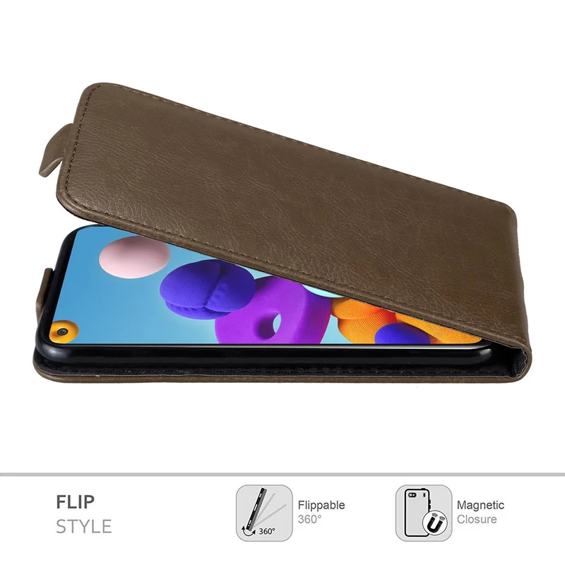 Cadorabo Hülle kompatibel mit Samsung Galaxy A21s Schutzhülle im Flip Design mit Magnetverschluss