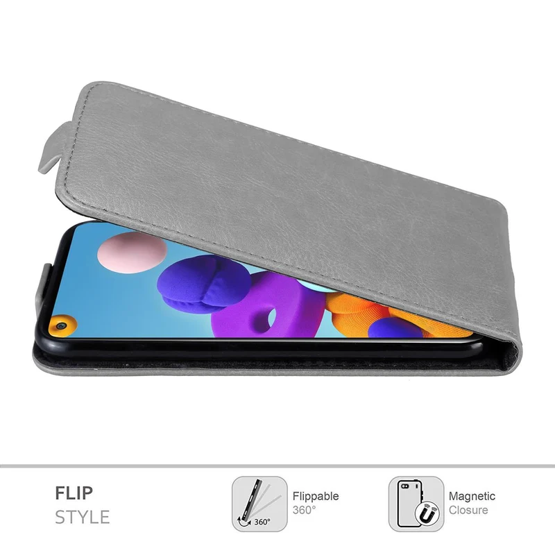 Cadorabo Hülle kompatibel mit Samsung Galaxy A21s Schutzhülle im Flip Design mit Magnetverschluss