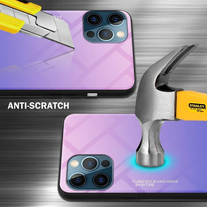 Cadorabo Hülle kompatibel mit Apple iPhone 13 PRO MAX Zweifarbige Schutzhülle aus Tempered Glas und TPU Silikon