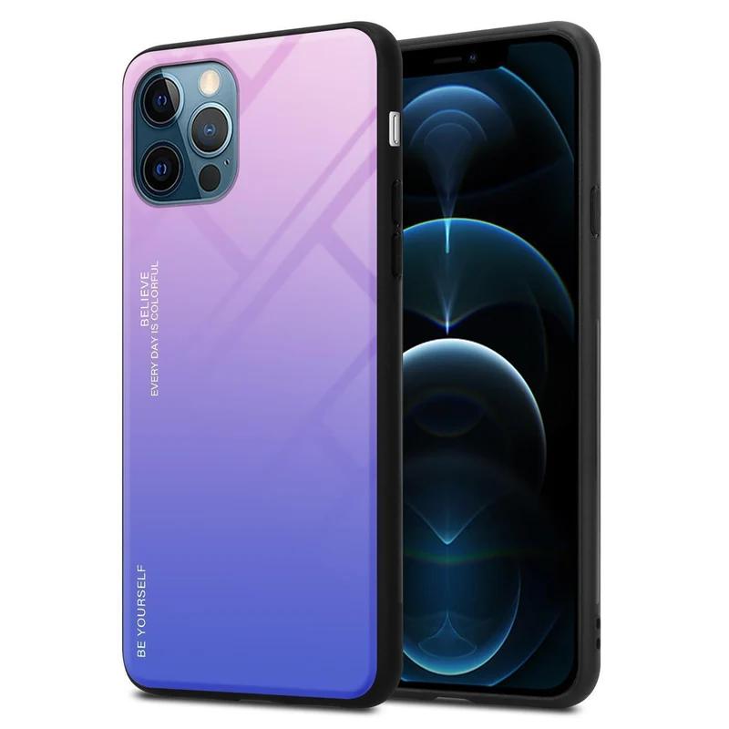 Cadorabo Hülle kompatibel mit Apple iPhone 13 PRO Zweifarbige Schutzhülle aus Tempered Glas und TPU Silikon