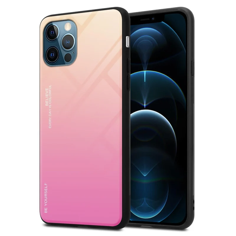 Cadorabo Hülle kompatibel mit Apple iPhone 13 PRO Zweifarbige Schutzhülle aus Tempered Glas und TPU Silikon