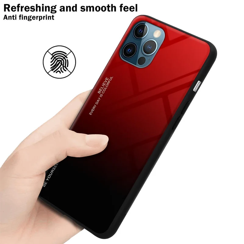 Cadorabo Hülle kompatibel mit Apple iPhone 13 PRO Zweifarbige Schutzhülle aus Tempered Glas und TPU Silikon