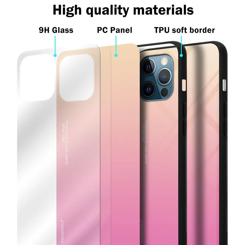 Cadorabo Hülle kompatibel mit Apple iPhone 13 Zweifarbige Schutzhülle aus Tempered Glas und TPU Silikon