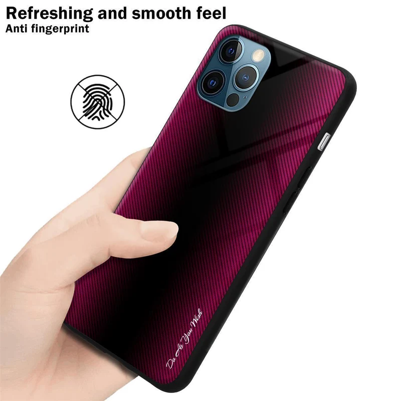 Cadorabo Hülle kompatibel mit Apple iPhone 13 - Streifen Optik Schutzhülle aus Tempered Glas und TPU Silikon