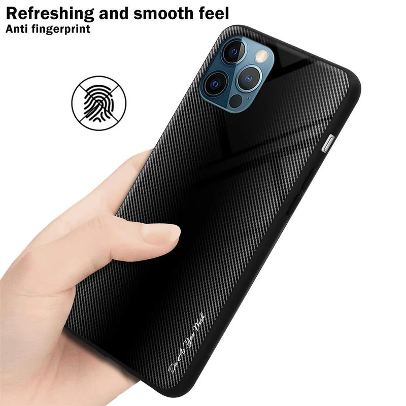 Cadorabo Hülle kompatibel mit Apple iPhone 13 MINI - Streifen Optik Schutzhülle aus Tempered Glas und TPU Silikon
