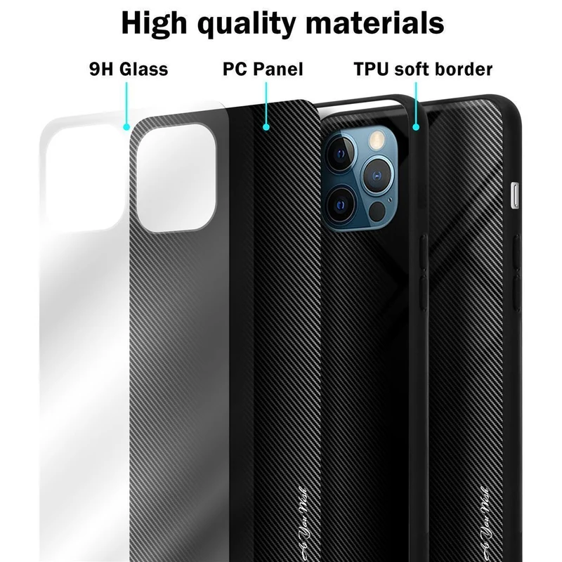 Cadorabo Hülle kompatibel mit Apple iPhone 13 MINI - Streifen Optik Schutzhülle aus Tempered Glas und TPU Silikon