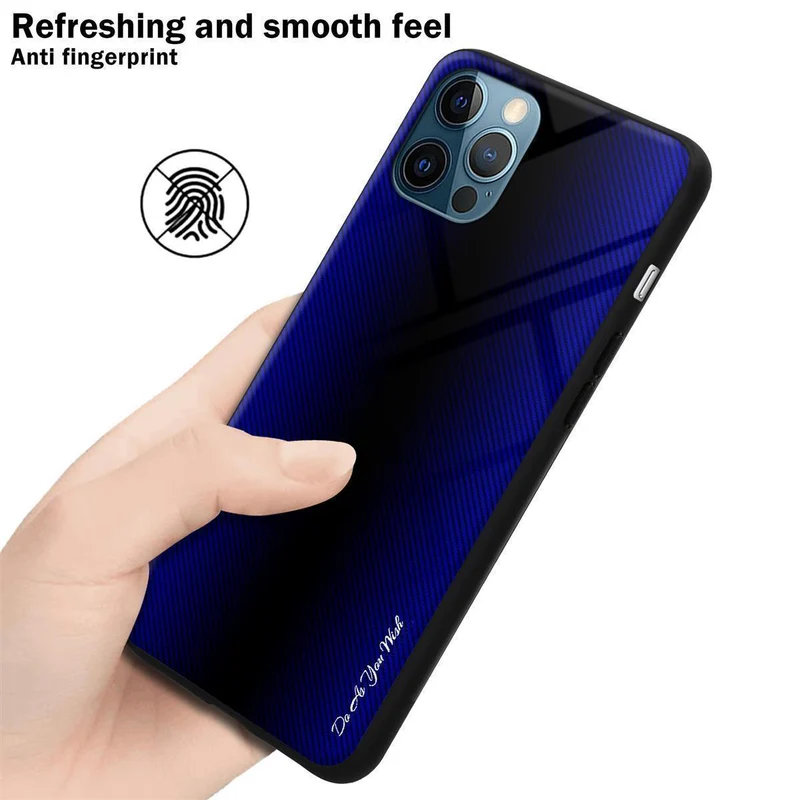 Cadorabo Hülle kompatibel mit Apple iPhone 13 MINI - Streifen Optik Schutzhülle aus Tempered Glas und TPU Silikon