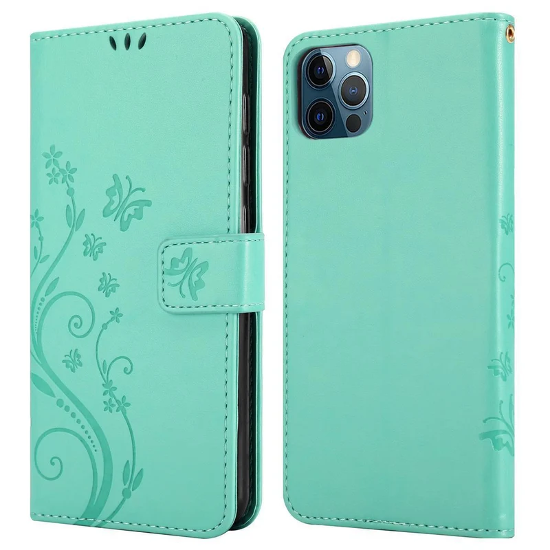 Cadorabo Hülle kompatibel mit Apple iPhone 13 PRO MAX Schutzhülle im Blumen Design mit Magnetverschluss, Standfunktion und Kartenfächern