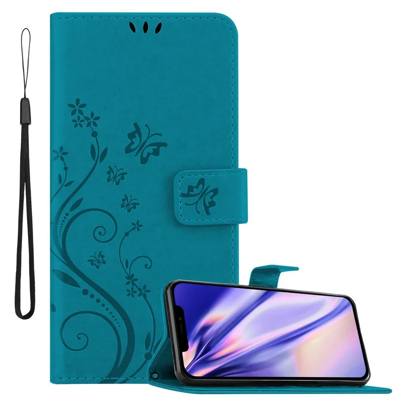 Cadorabo Hülle kompatibel mit Apple iPhone 13 Schutzhülle im Blumen Design mit Magnetverschluss, Standfunktion und Kartenfächern