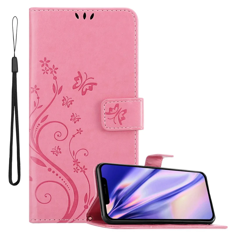 Cadorabo Hülle kompatibel mit Apple iPhone 13 Schutzhülle im Blumen Design mit Magnetverschluss, Standfunktion und Kartenfächern