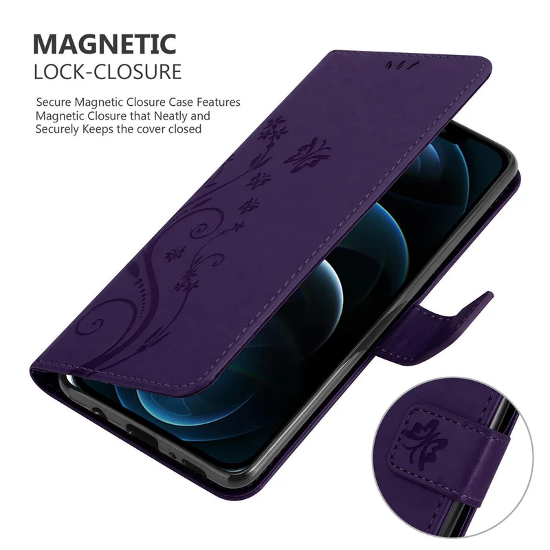 Cadorabo Hülle kompatibel mit Apple iPhone 13 Schutzhülle im Blumen Design mit Magnetverschluss, Standfunktion und Kartenfächern