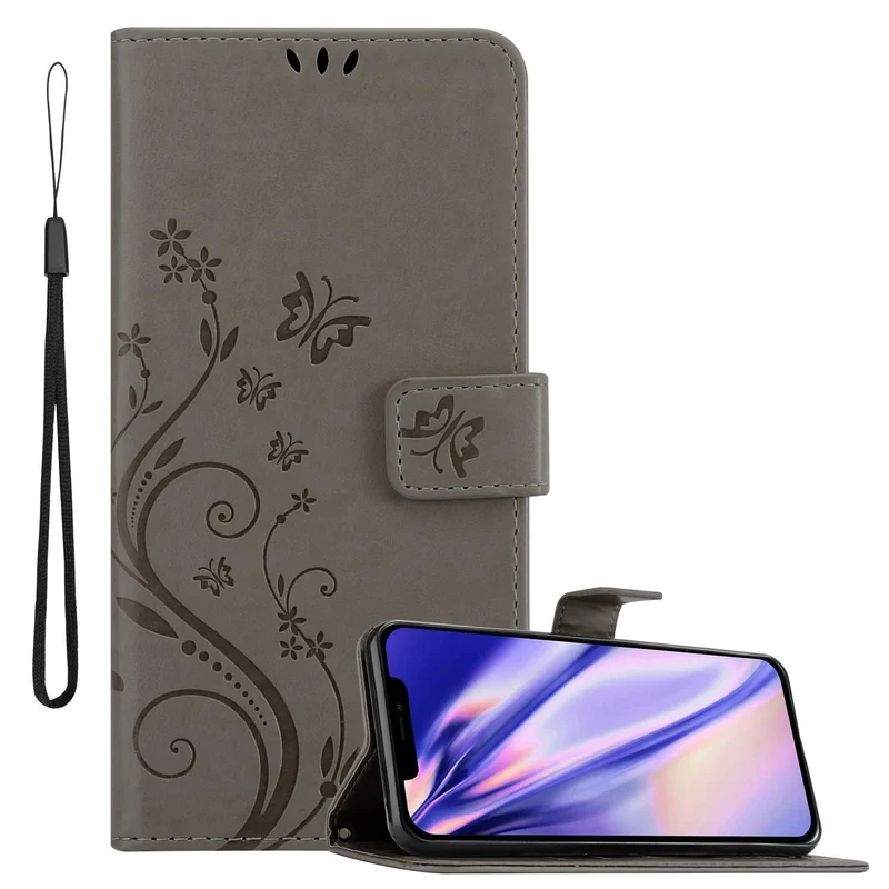 Cadorabo Hülle kompatibel mit Apple iPhone 13 MINI Schutzhülle im Blumen Design mit Magnetverschluss, Standfunktion und Kartenfächern