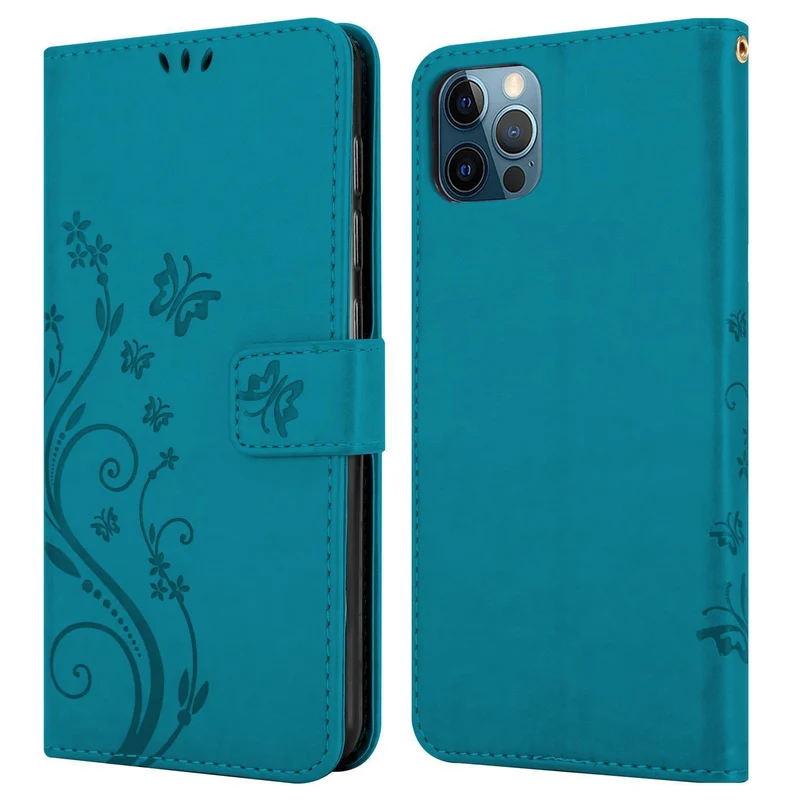 Cadorabo Hülle kompatibel mit Apple iPhone 13 MINI Schutzhülle im Blumen Design mit Magnetverschluss, Standfunktion und Kartenfächern