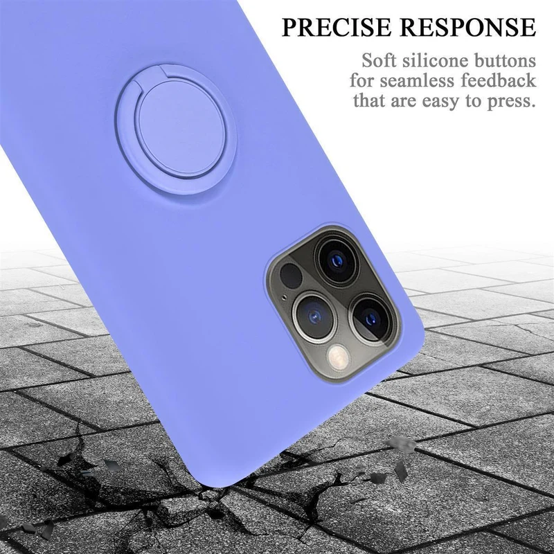 Cadorabo Hülle kompatibel mit Apple iPhone 13 PRO MAX Schutzhülle aus flexiblem TPU Silikon mit Ring