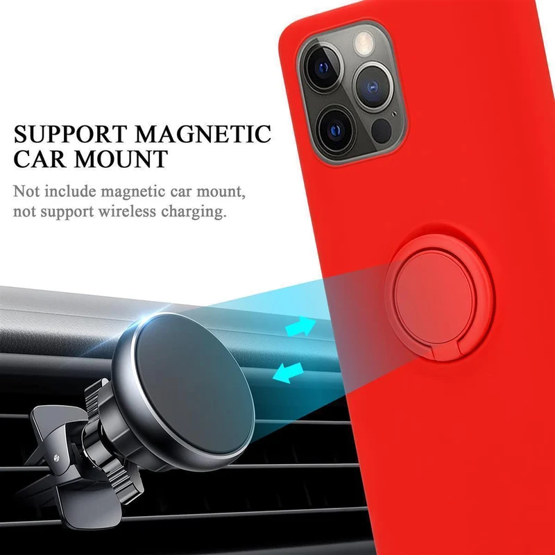 Cadorabo Hülle kompatibel mit Apple iPhone 13 PRO Schutzhülle aus flexiblem TPU Silikon mit Ring