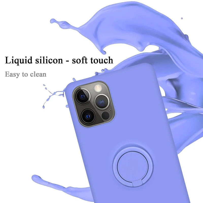 Cadorabo Hülle kompatibel mit Apple iPhone 13 PRO Schutzhülle aus flexiblem TPU Silikon mit Ring