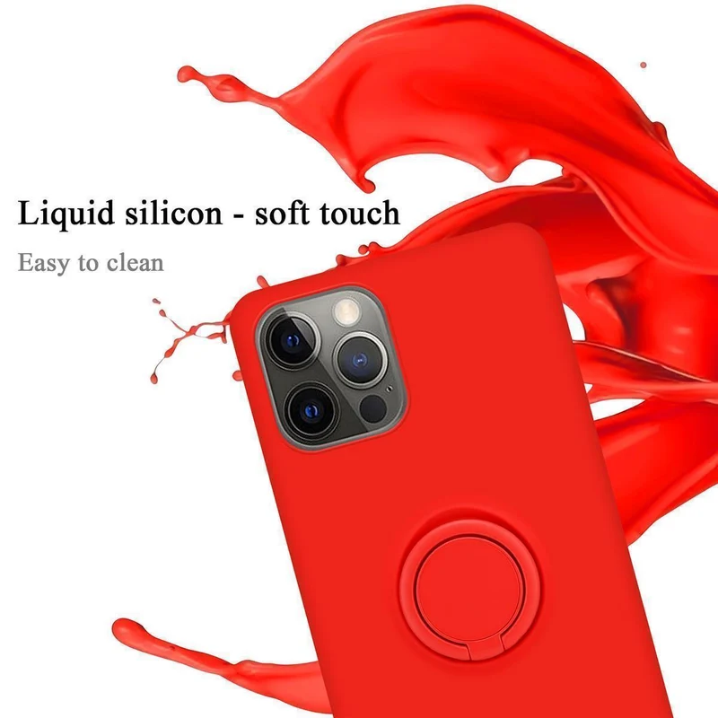 Cadorabo Hülle kompatibel mit Apple iPhone 13 Schutzhülle aus flexiblem TPU Silikon mit Ring