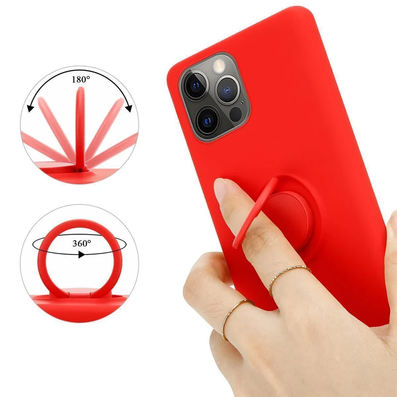 Cadorabo Hülle kompatibel mit Apple iPhone 13 Schutzhülle aus flexiblem TPU Silikon mit Ring