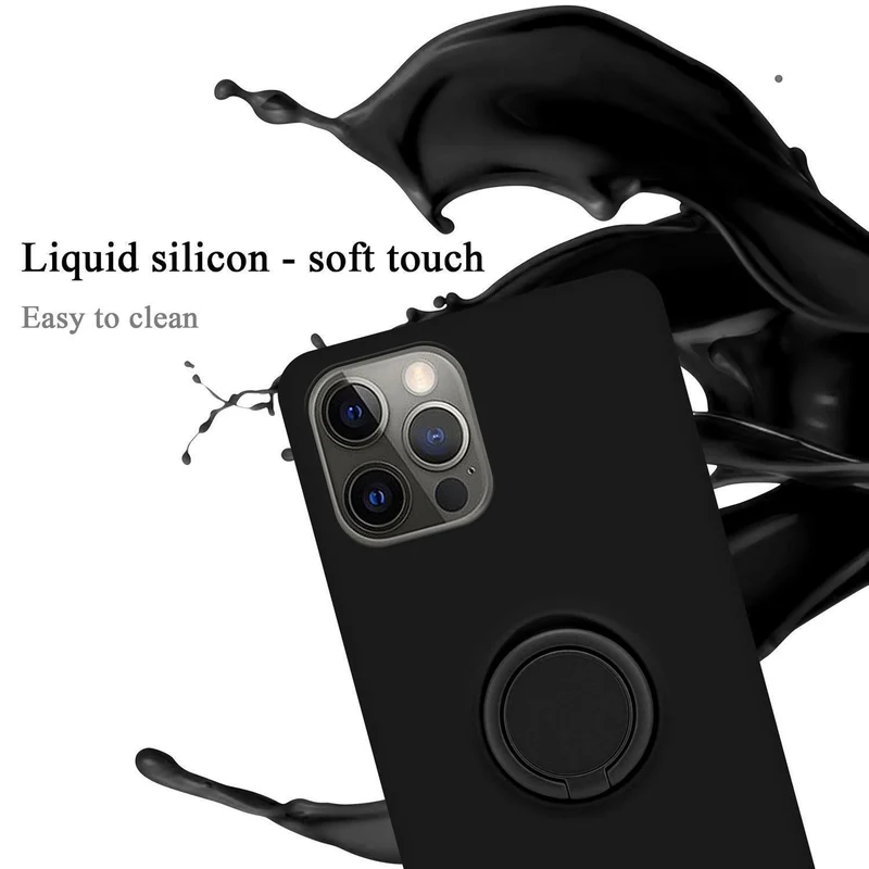 Cadorabo Hülle kompatibel mit Apple iPhone 13 MINI Schutzhülle aus flexiblem TPU Silikon mit Ring