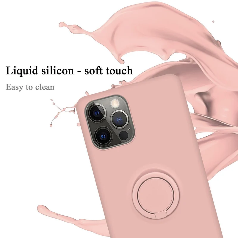 Cadorabo Hülle kompatibel mit Apple iPhone 13 MINI Schutzhülle aus flexiblem TPU Silikon mit Ring