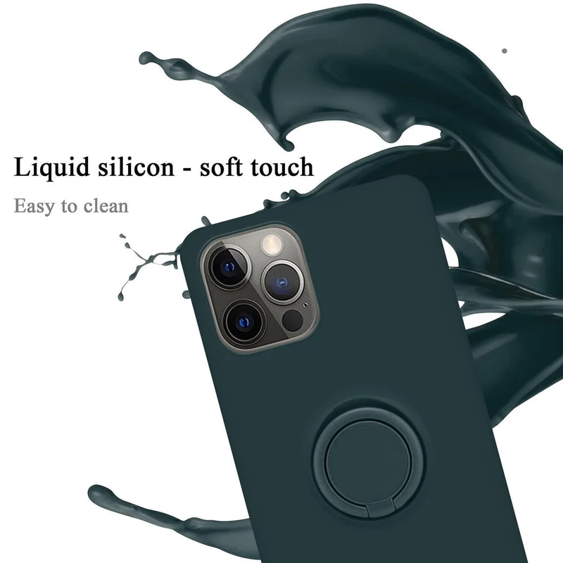 Cadorabo Hülle kompatibel mit Apple iPhone 13 MINI Schutzhülle aus flexiblem TPU Silikon mit Ring