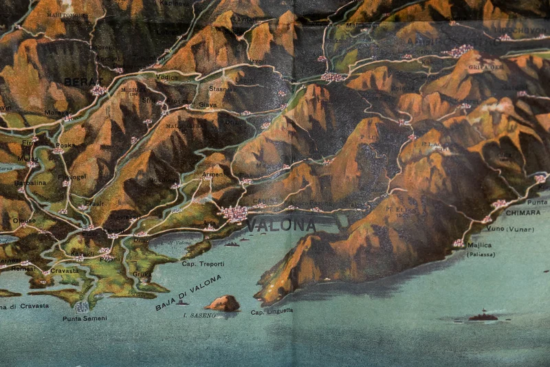 Panoramablick auf Albanien im 2. Weltkrieg