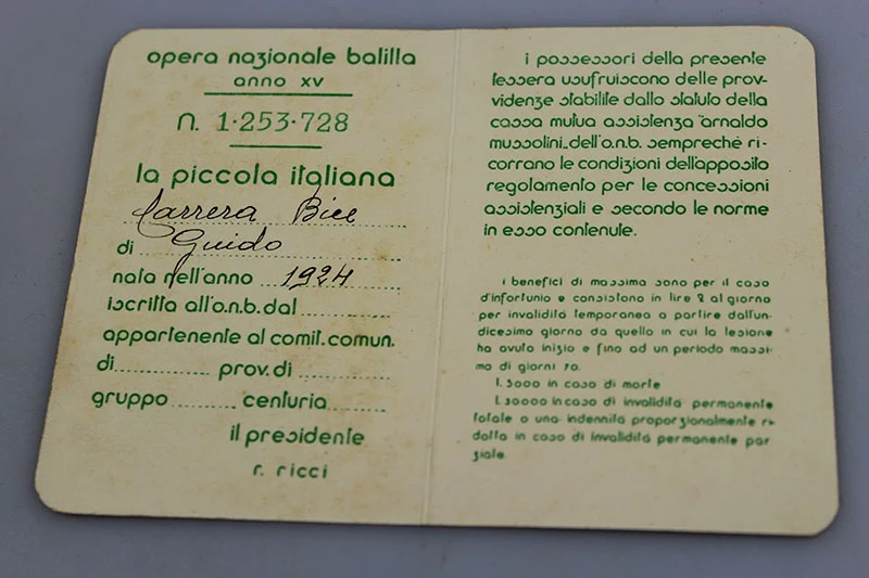 OB-Karte „Piccola Italiana“ XV°