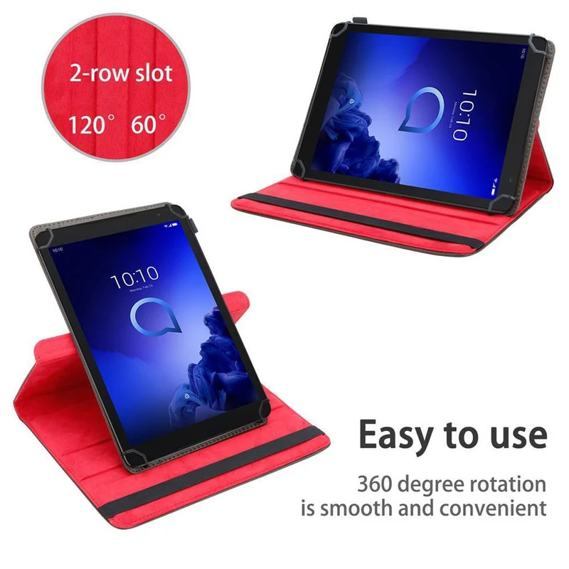 Cadorabo Tablet Hülle kompatibel mit Alcatel 1T (10 Zoll) 360 Grad Schutzhülle aus Kunstleder mit Standfunktion und Gummiband