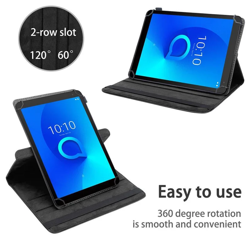 Cadorabo Tablet Hülle kompatibel mit Alcatel 3T (10 Zoll) 360 Grad Schutzhülle aus Kunstleder mit Standfunktion und Gummiband