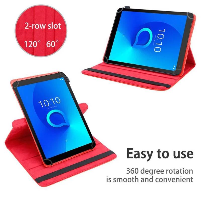 Cadorabo Tablet Hülle kompatibel mit Alcatel 3T (10 Zoll) 360 Grad Schutzhülle aus Kunstleder mit Standfunktion und Gummiband