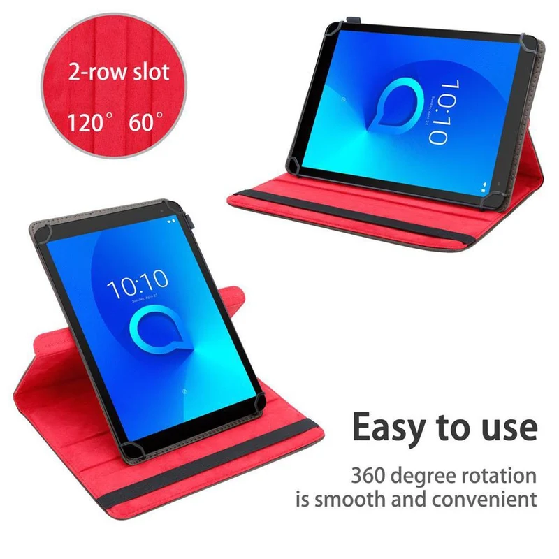Cadorabo Tablet Hülle kompatibel mit Alcatel 3T (10 Zoll) 360 Grad Schutzhülle aus Kunstleder mit Standfunktion und Gummiband