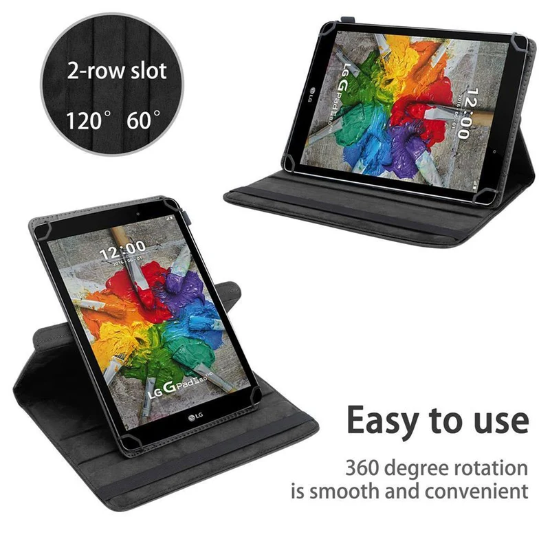 Cadorabo Tablet Hülle kompatibel mit LG G Pad 3 (8.0 Zoll) 360 Grad Schutzhülle aus Kunstleder mit Standfunktion und Gummiband