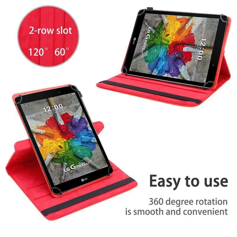 Cadorabo Tablet Hülle kompatibel mit LG G Pad 3 (8.0 Zoll) 360 Grad Schutzhülle aus Kunstleder mit Standfunktion und Gummiband