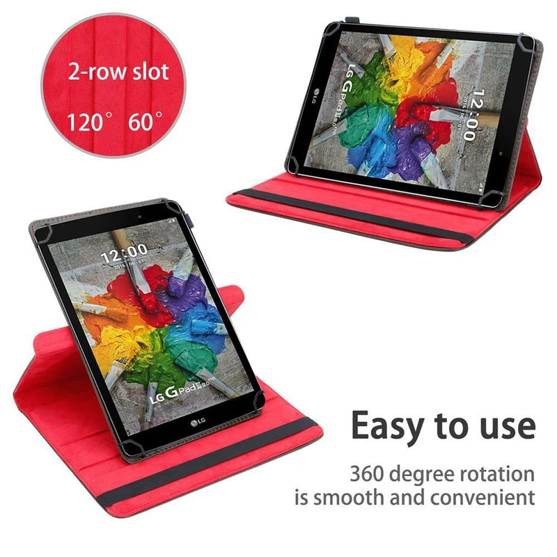 Cadorabo Tablet Hülle kompatibel mit LG G Pad 3 (8.0 Zoll) 360 Grad Schutzhülle aus Kunstleder mit Standfunktion und Gummiband