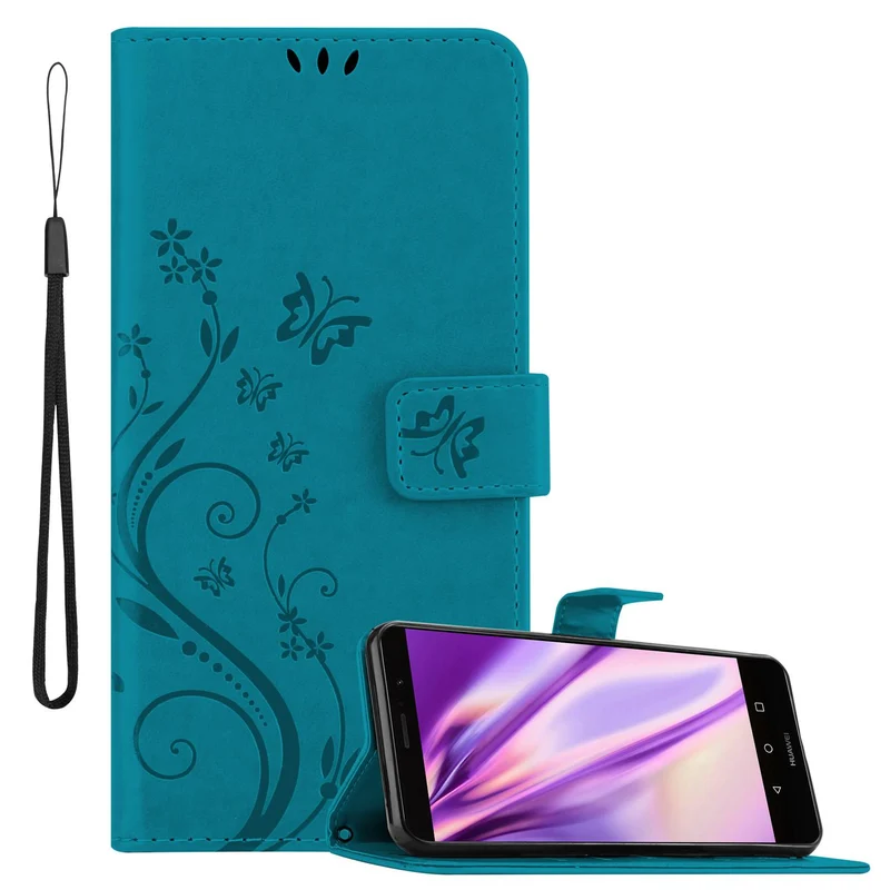 Cadorabo Hülle kompatibel mit Huawei MATE 9 Schutzhülle im Blumen Design mit Magnetverschluss, Standfunktion und Kartenfächern