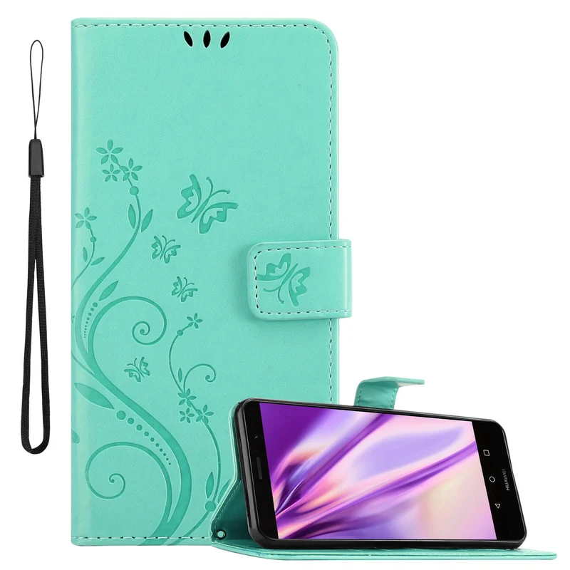 Cadorabo Hülle kompatibel mit Huawei MATE 9 Schutzhülle im Blumen Design mit Magnetverschluss, Standfunktion und Kartenfächern
