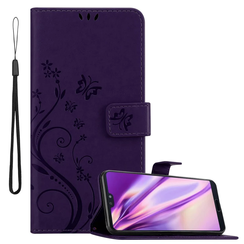 Cadorabo Hülle kompatibel mit Huawei P20 PRO / P20 PLUS Schutzhülle im Blumen Design mit Magnetverschluss, Standfunktion und Kartenfächern