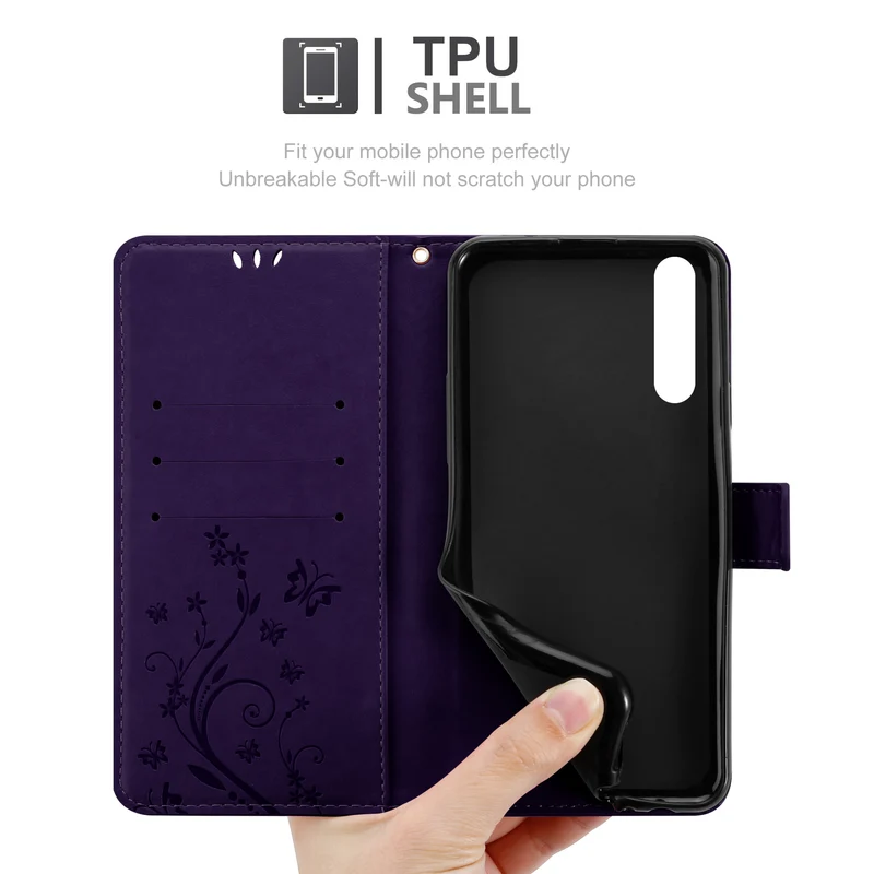 Cadorabo Hülle kompatibel mit Huawei P20 PRO / P20 PLUS Schutzhülle im Blumen Design mit Magnetverschluss, Standfunktion und Kartenfächern