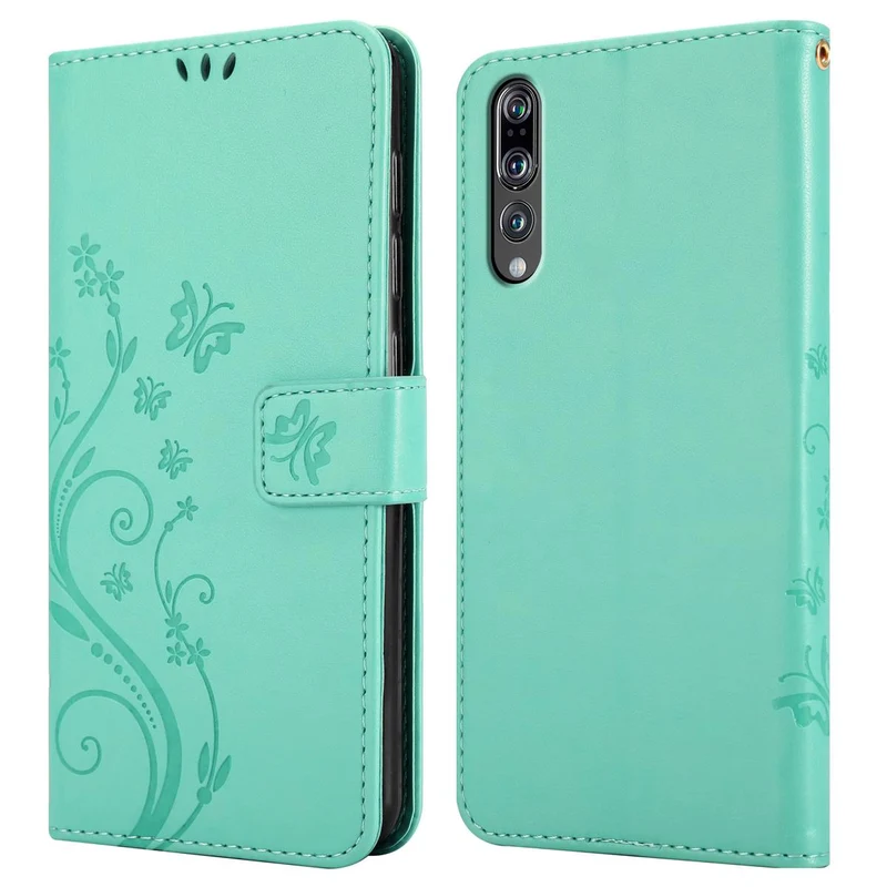 Cadorabo Hülle kompatibel mit Huawei P20 PRO / P20 PLUS Schutzhülle im Blumen Design mit Magnetverschluss, Standfunktion und Kartenfächern