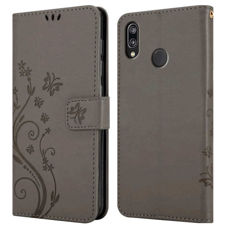 Cadorabo Hülle kompatibel mit Huawei P20 LITE 2018 / NOVA 3E Schutzhülle im Blumen Design mit Magnetverschluss, Standfunktion und Kartenfächern