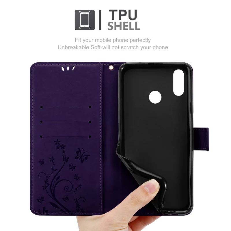 Cadorabo Hülle kompatibel mit Huawei P20 LITE 2018 / NOVA 3E Schutzhülle im Blumen Design mit Magnetverschluss, Standfunktion und Kartenfächern