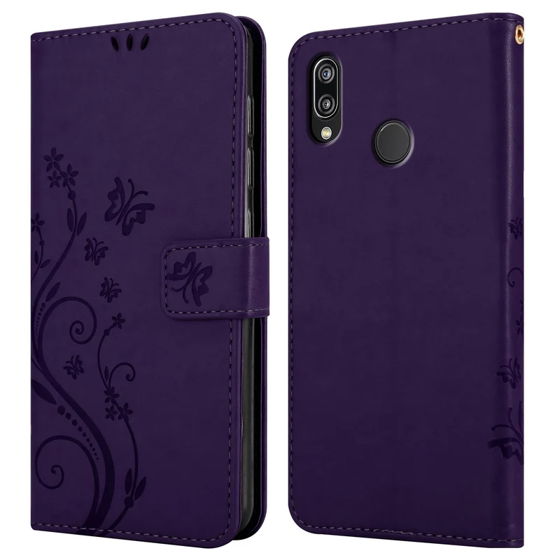 Cadorabo Hülle kompatibel mit Huawei P20 LITE 2018 / NOVA 3E Schutzhülle im Blumen Design mit Magnetverschluss, Standfunktion und Kartenfächern