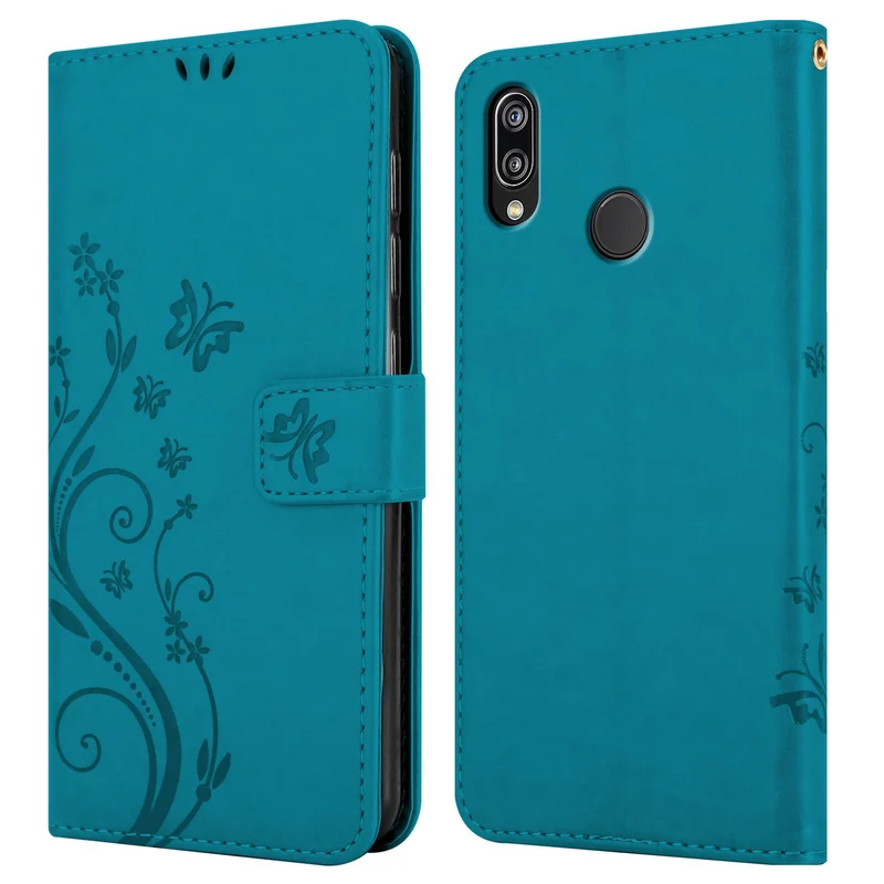 Cadorabo Hülle kompatibel mit Huawei P20 LITE 2018 / NOVA 3E Schutzhülle im Blumen Design mit Magnetverschluss, Standfunktion und Kartenfächern