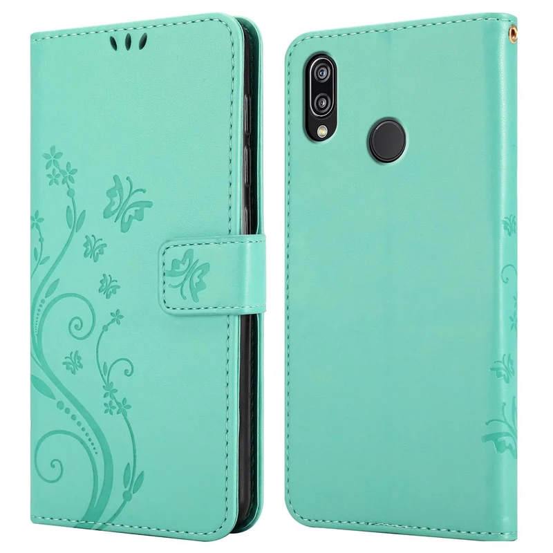 Cadorabo Hülle kompatibel mit Huawei P20 LITE 2018 / NOVA 3E Schutzhülle im Blumen Design mit Magnetverschluss, Standfunktion und Kartenfächern